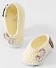 Funkrafts Handmade Crochet Designed Bow Applique Detailed Booties - Off White