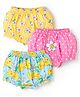Babyhug 100% Cotton Single Jersey Knit Antibacterial Bloomers With Polka Dots & Floral Print Pack of 3 - Pink Yellow & Light Blue
