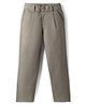 Pine Kids Cotton Elastane Woven Full Length Solid Trouser - Beige
