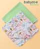Babyoye Organic Muslin Cotton Woven Printed Towel & Wrapper L 81 x B 80 cm Pack of 2 - Green