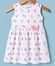 ToffyHouse Single Jersey Knit Sleeveless Dress With Candy Print & Bow Applique - White