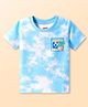 Babyhug Cotton Knit Half Sleeves Tie & Dye T-Shirt with Beach Theme Print - Light Blue