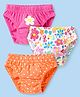 Babyhug Single Jersey Knit Antibacterial Panties With Polka Dots & Floral Print Pack Of 3 - Pink Orange & White