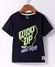 Smarty Boys Cotton Knit Half Sleeves T-Shirt with Text Print - Black