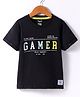 Smarty Boys Cotton Knit Half Sleeves T-Shirt with Gamer Print - Black