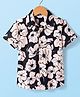 Smarty Boys Cotton Woven Half Sleeves Shirt with Floral Print - Black