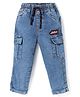Babyhug Cotton Denim Full Length Washed Jeans with Stretch & Pocket - Blue