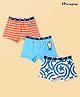 Honeyhap Marvel Cotton Lycra Knit Trunks With Avengers Graphic Pack of 3 - Blue Red & White