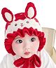 Babymoon Rabbit Designed Hat - Red