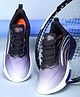 ABROS Mesh Detailed Abstract Designed Lace Up Ombre Shoes - Violet & Black