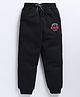 Kidcity Cotton Looper Brand Name Printed Joggers - Black