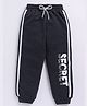 Kidcity Cotton Looper Secret Text Printed Joggers - Black
