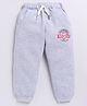 Kidcity Cotton Looper Brand Name Printed Joggers - Grey Melange