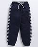 Kidcity Cotton Looper Typography Printed Joggers - Navy Blue