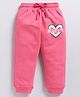Kidcity Cotton Looper Happy Text Printed Joggers - Deep Pink