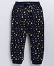 Kidcity Cotton Looper Stars Printed Joggers - Navy Blue