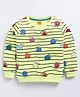Kidcity Cotton Looper Full Sleeves Smiley Faces Printed Sweatshirt - Neon Green