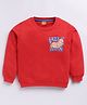 Kidcity Cotton Looper Full Sleeves Sloth Printed Sweatshirt - Red