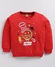 Kidcity Cotton Looper Full Sleeves Space Theme Printed Sweatshirt - Red