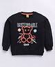 Kidcity Cotton Looper Full Sleeves Space Theme Printed Sweatshirt - Black