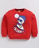 Kidcity Cotton Looper Full Sleeves Im Coming Text Printed Sweatshirt - Red