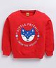 Kidcity Cotton Looper Full Sleeves Little Friend From The Woods Text Printed Sweatshirt - Red
