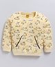 Kidcity Cotton Looper Full Sleeves Bunnies Printed Sweatshirt - Butter