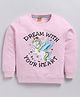 Kidcity Cotton Looper Full Sleeves Unicorn Printed Sweatshirt - Pink