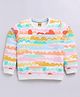 Kidcity Cotton Looper Full Sleeves Clouds Printed Sweatshirt - Off White