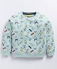 Kidcity Cotton Looper Full Sleeves Skateboard Printed Sweatshirt - Light Olive