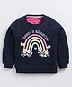 Kidcity Cotton Looper Full Sleeves Daddys Rainbow Text Printed Sweatshirt - Navy Blue