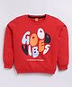 Kidcity Cotton Looper Full Sleeves Good Vibes Text Printed Sweatshirt - Red