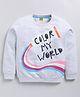 Kidcity Full Sleeves Typography Printed Sweatshirt - White Milange