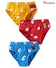 HoneyHap Disney Cotton Lycra Knit Panties with Minnie Mouse Graphics & Floral Print Pack Of 3 -  Yellow Red &  Blue