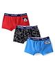 Pine Kids Disney Cotton Lycra Knit Trunks With Mickey Mouse Graphics Pack of 3 - Red Black & Blue