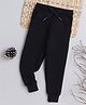 Knitting Doodles Fleece Solid Track Pants - Black
