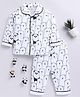 Clt.s Cotton Knitted Full Sleeves Bears & Panda Printed Coordinating Night Suit Set - White