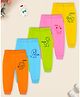 Trampoline Cotton Blend Pack Of 5 Animals Printed Pajamas - Multi Colour