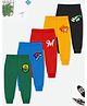 Trampoline Cotton Blend Pack Of 5 M Alphabet & Bird Printed Pajamas - Multi Colour