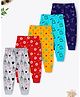 Trampoline Cotton Blend Pack Of 5 Unicorns & Cats Printed Pajamas - Multi Colour