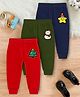 Trampoline Fleece Pack Of 3 Star & Tree Printed Pajamas - Multi Colour
