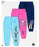 Trampoline Cotton Blend Pack Of 3 Unicorns Printed Track Pants - Sky Blue Pink & Blue