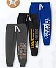 Trampoline Pack Of 3 Stay Humble & Never Give Up Text Printed Track Pants - Blue Grey & Black