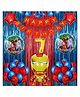 Bubble Trouble No 7 Gold Balloons with Iron Man Theme Birthday Decoration Items or Kit Red Paper Banner(Cardstock) Set of 13 Letters with 30 HD Royal Blue & Red Metallic Balloons celebration