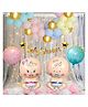 Bubble Trouble Baby Shower Decoration Paper Banner Balloons Backdrop Net Curtain & LED Lights Strip Set of 62