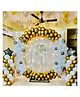Bubble Trouble Happy Birthday Decoration Items For Baby  Boys  Girls  Husband  Wife | 72pcs Balloons  2pcs Net  1pc Banner  Light  Ribbon  Arch Tape  Glue Dots For Party (Golden  White  Silver | Pack of 79)