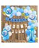 Bubble Trouble 1st Birthday Boy Decoration Combo Set Multicolor Combo for Celebration / 1st Birthday Decoration for Boys/first Birthday Decorations Boy Theme - Pack of 65