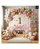 Bubble Trouble 66 Pcs Birthday Decoration Items For Girl Pink  White & Silver Balloons| Birthday Decoration Items With Curtain| | 1st Birthday Decoration For Girls|1 No Foil Ballons| Butterfly Theme Decoration