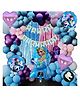 Bubble Trouble Frozen Theme Birthday Decoration Happy Birthday Garland Combo for Girls BirthdayFrozen Foil Set Mult Colour Metallic Balloon Arch Glue Dot/Princess Theme Party(Set of 72pcs)
