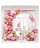 Bubble Trouble Pink Theme Rubber Balloons Garland Decorations Set of 77 Pcs Arch Balloons Decoration Kit for Girls First Birthday  Wedding Anniversary Decoration Items  Baby Shower Balloons Set